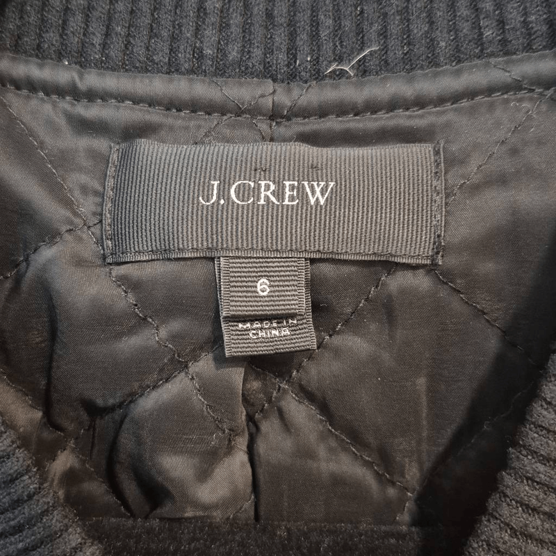 J. Crew Women's Boucle Bomber Jacket Size 6 Gray