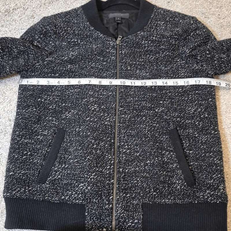 J. Crew Women's Boucle Bomber Jacket Size 6 Gray