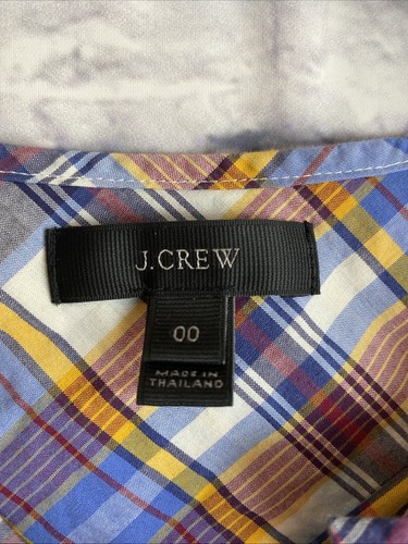 J. Crew Women’s Casual Preppy Ruffle Top Plaid Sleeveless Blouse Size 00