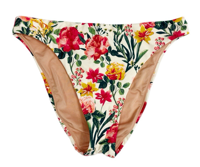 J.Crew Women's M High Leg High Waist Swim Bottom Vintage Pink Floral NWT