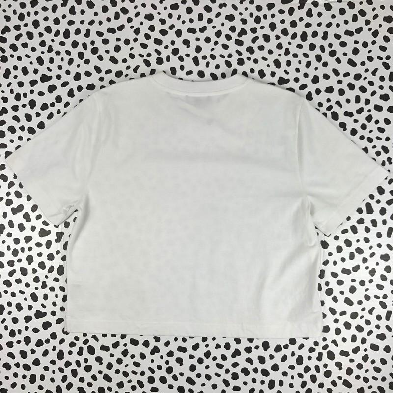 J.CREW Women's Relaxed White Premium-Weight Cropped T-Shirt MEDIUM CA839