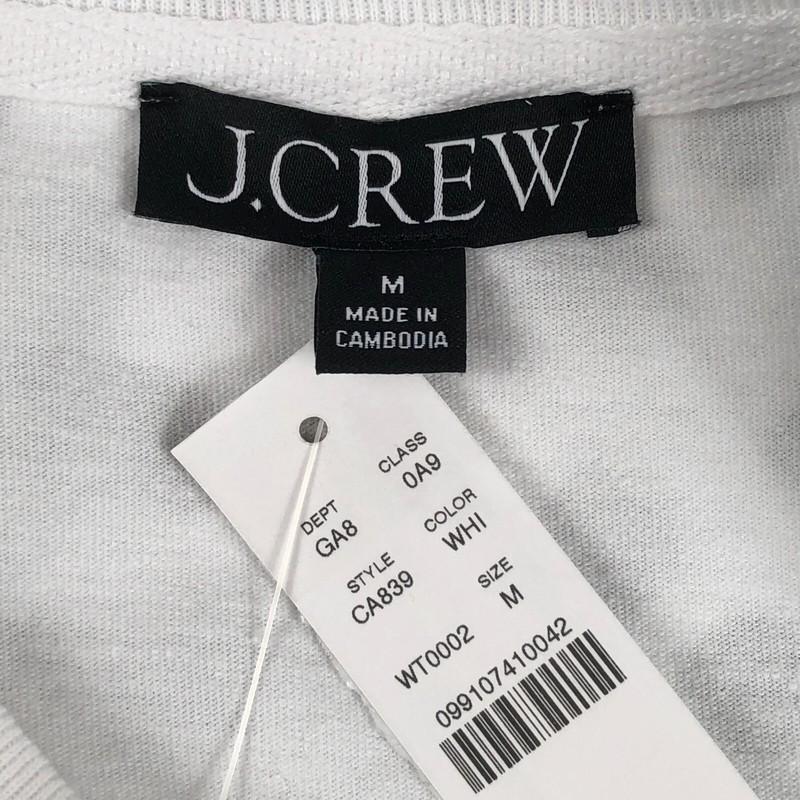 J.CREW Women's Relaxed White Premium-Weight Cropped T-Shirt MEDIUM CA839
