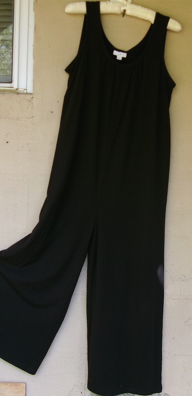 J. Jill Black Pima Cotton/Tencel Wide Leg Jumpsuit / Lounger Pockets Small