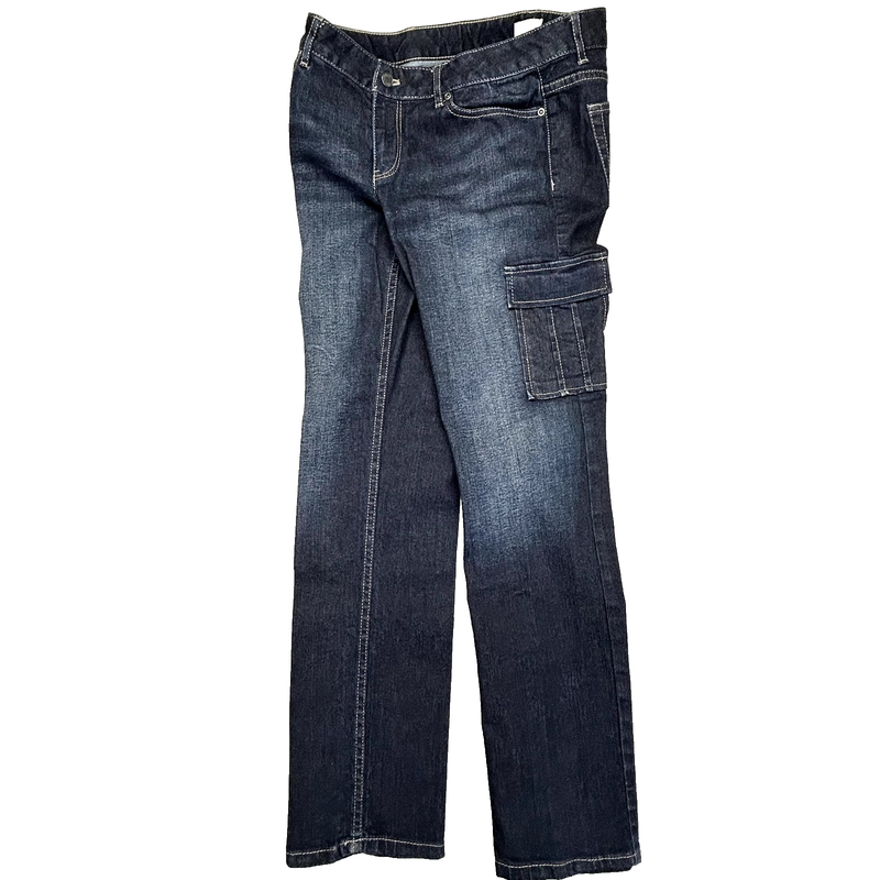 J Jill Cargo Stretch Jeans Womens 8 PETITE (30x29.5) Dark Wash Straight Leg