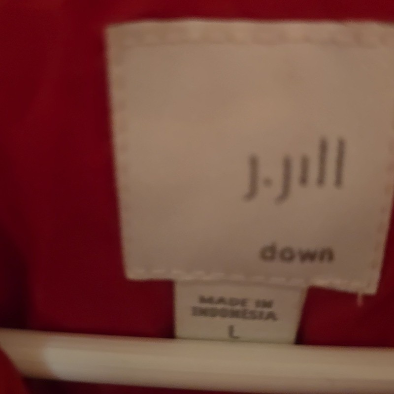 J Jill Down Red Puffer Vest Women's' Size Large Ski Winter Outdoors Warm Layer