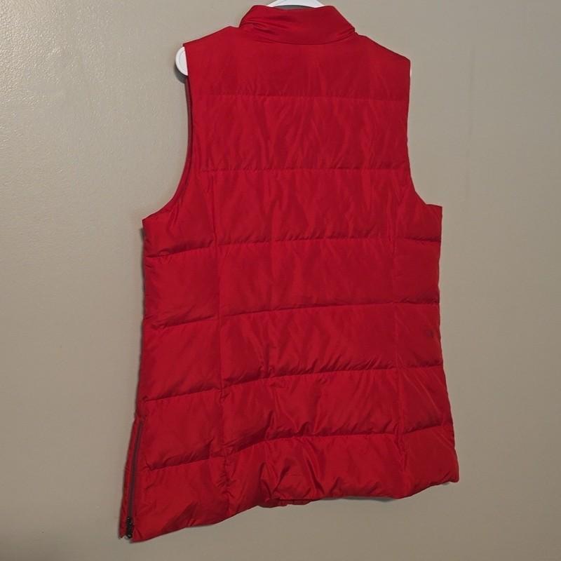 J Jill Down Red Puffer Vest Women's' Size Large Ski Winter Outdoors Warm Layer