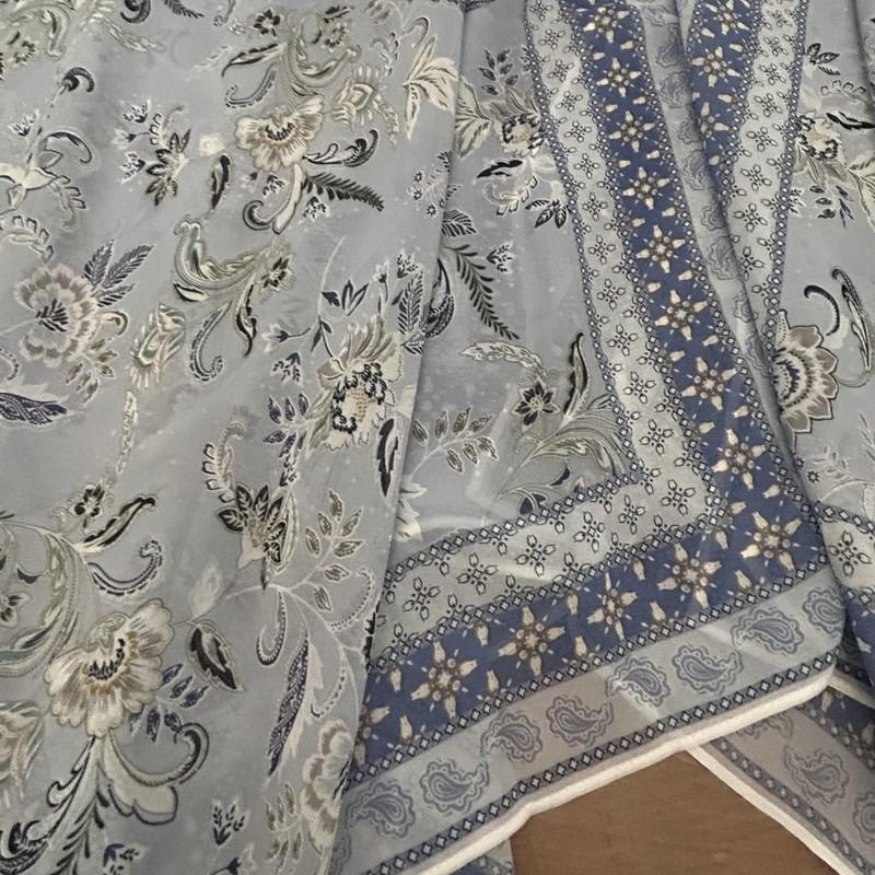 J.Jill Kimono Wrap Womens One Size Blue White Paisley Floral Boho RAINDELJAC