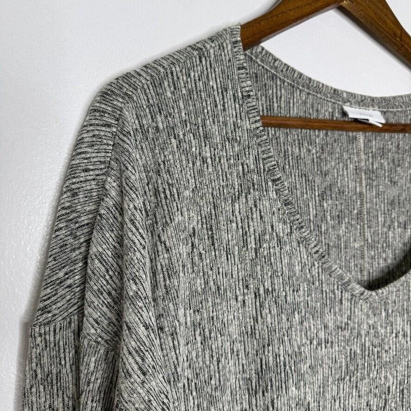 J Jill Pure Women's Gray Knit V-neck Dress XL Cozy Minimalist Lagenlook