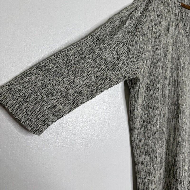 J Jill Pure Women's Gray Knit V-neck Dress XL Cozy Minimalist Lagenlook