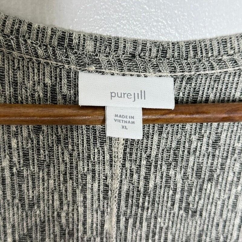 J Jill Pure Women's Gray Knit V-neck Dress XL Cozy Minimalist Lagenlook