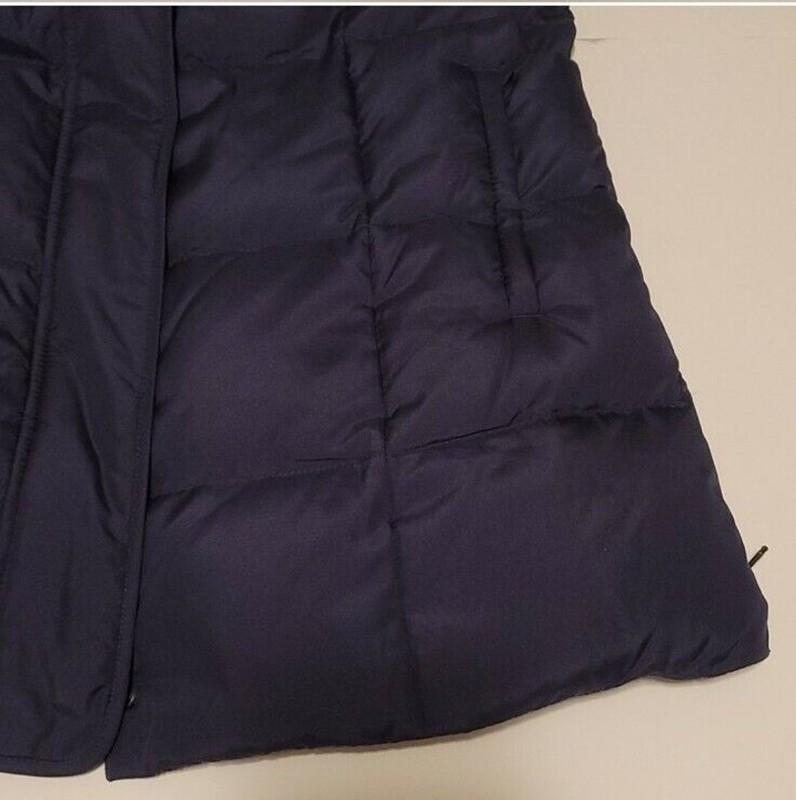 J. Jill Sz XSP Down Puffer Vest Highland Park Long Line Navy Blue Packable