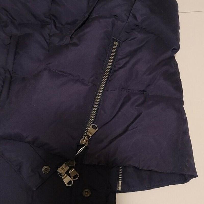 J. Jill Sz XSP Down Puffer Vest Highland Park Long Line Navy Blue Packable