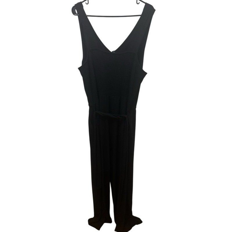 J. Jill Wearever Collection Black Sleeveless Jumpsuit Size 2X
