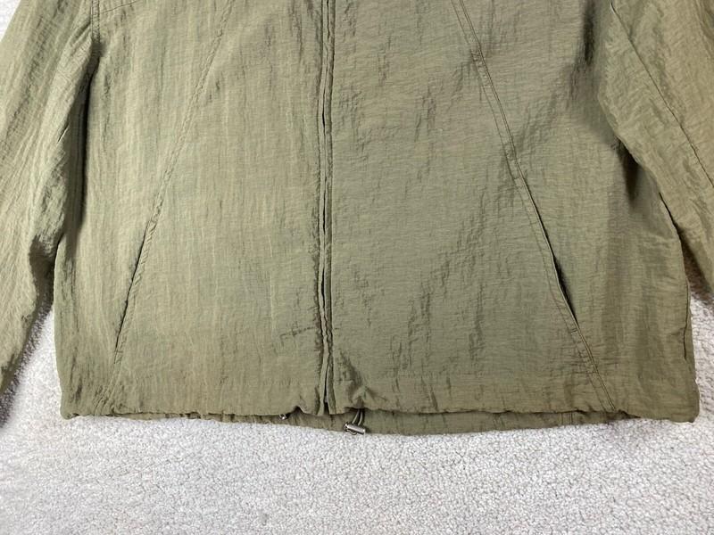 J Jill Windbreaker Jacket Women's Large Khaki Green Full Zip Lightweight
