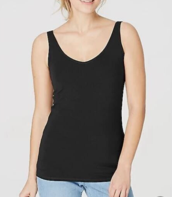 J.JILL WOMEN'S BLACK SLEEVELESS PERFECT REVERSIBLE TANK TOP Sz M