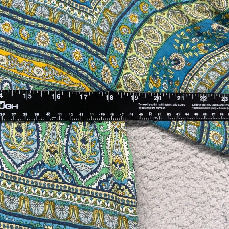 J Jill Womens Puff Sleeve V Neck Long Maxi Dress Paisley Multicolor Size M