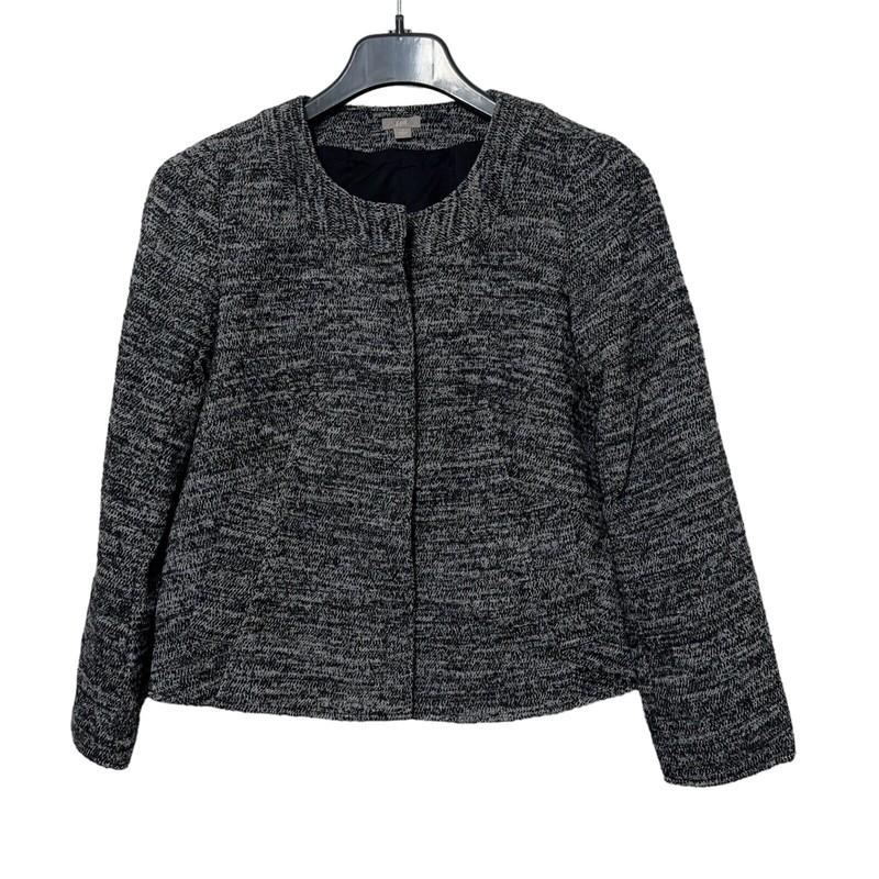 J Jill Womens Wool Textured Blazer Size Small Snap Front Jacket Office Business