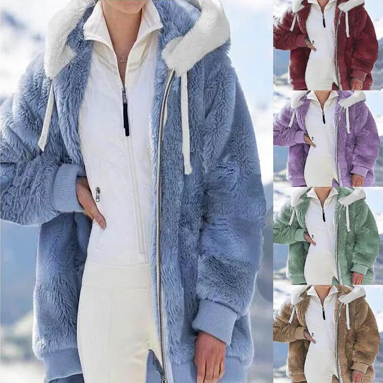Jacket Coat Winter Warm Women Fleece Thermal Heated Plush Overcoat Fur *20% OFF*