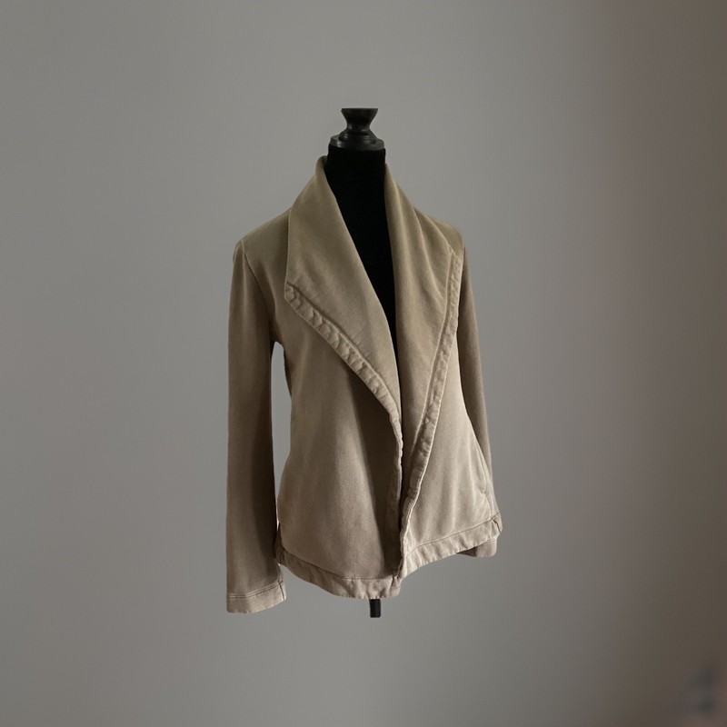 James Perse Standard Sweatshirt Blazer Small Olive Shawl Collar Fall Minimalist