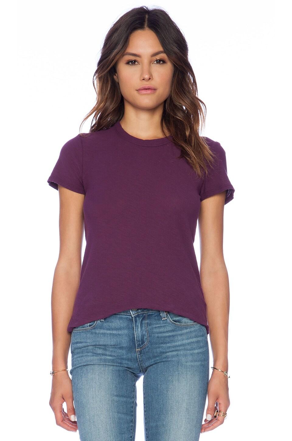 James Perse Women's Top Cotton Modal Blend Lightweight Slub Crew Tee T-Shirt