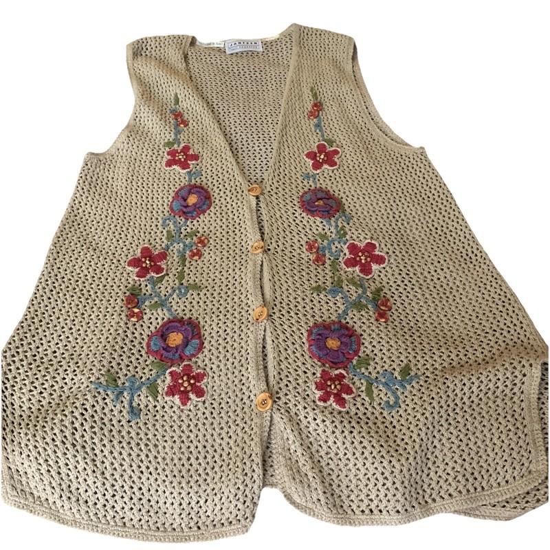 Jantzen Classics Hand Embroidered Beach Cover Up OS BOHO Festival kimono