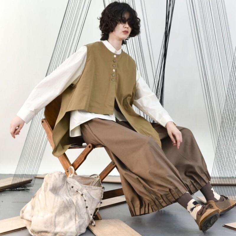 Japanese Women Street Style Irregular Sleeveless Coat Vest Top Casual