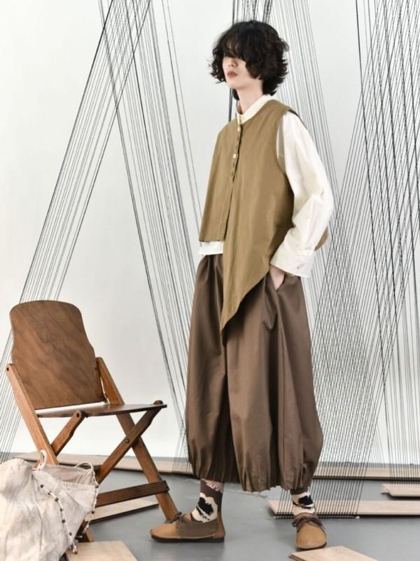 Japanese Women Street Style Irregular Sleeveless Coat Vest Top Casual