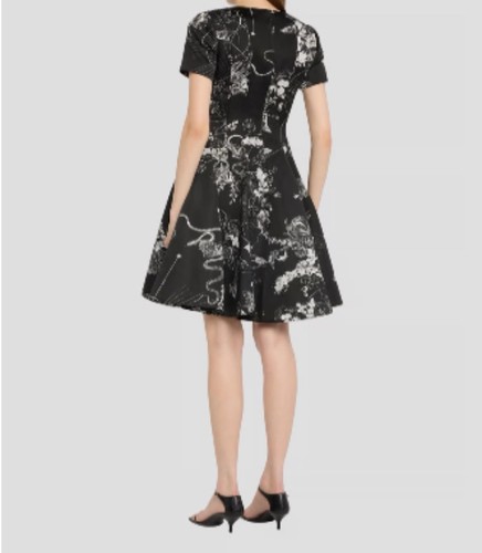 Jason Wu Collection Floral Jacquard Fit & Flare Dress Size 2 Black/Chalk 1899$