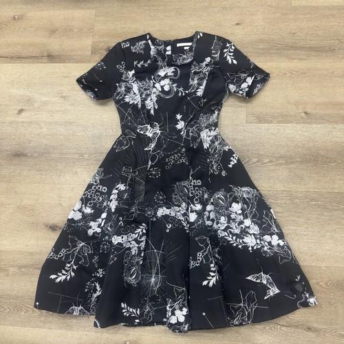 Jason Wu Collection Floral Jacquard Fit & Flare Dress Size 2 Black/Chalk 1899$