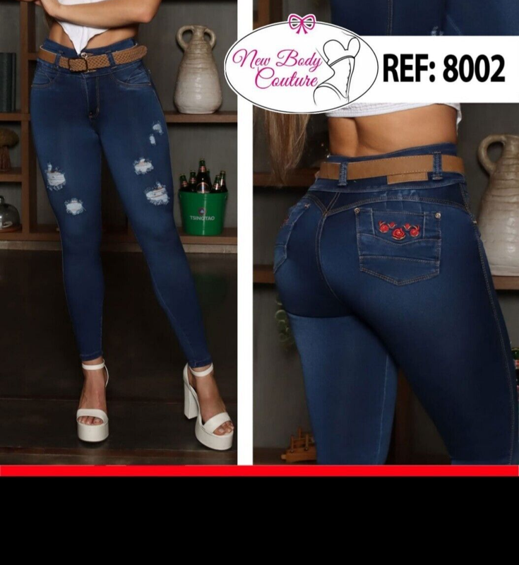 Jeans Bon Bon Up Levanta Cola Colombianos Butt Lifter High Waist Fashion 8002