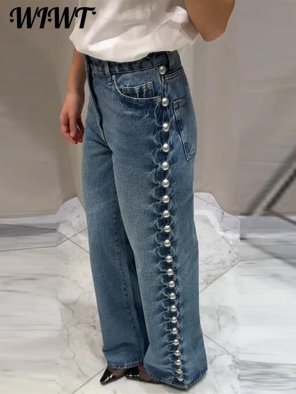 Jeans Women's Casual Zipper Pockets Denim Long Trousers 2025 Spring Lady Pants