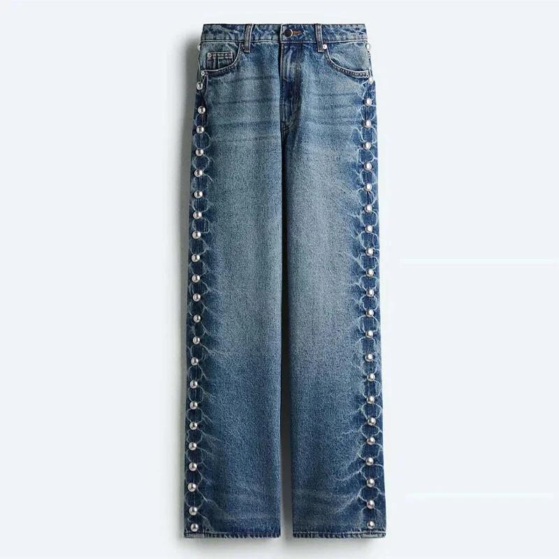 Jeans Women's Casual Zipper Pockets Denim Long Trousers 2025 Spring Lady Pants