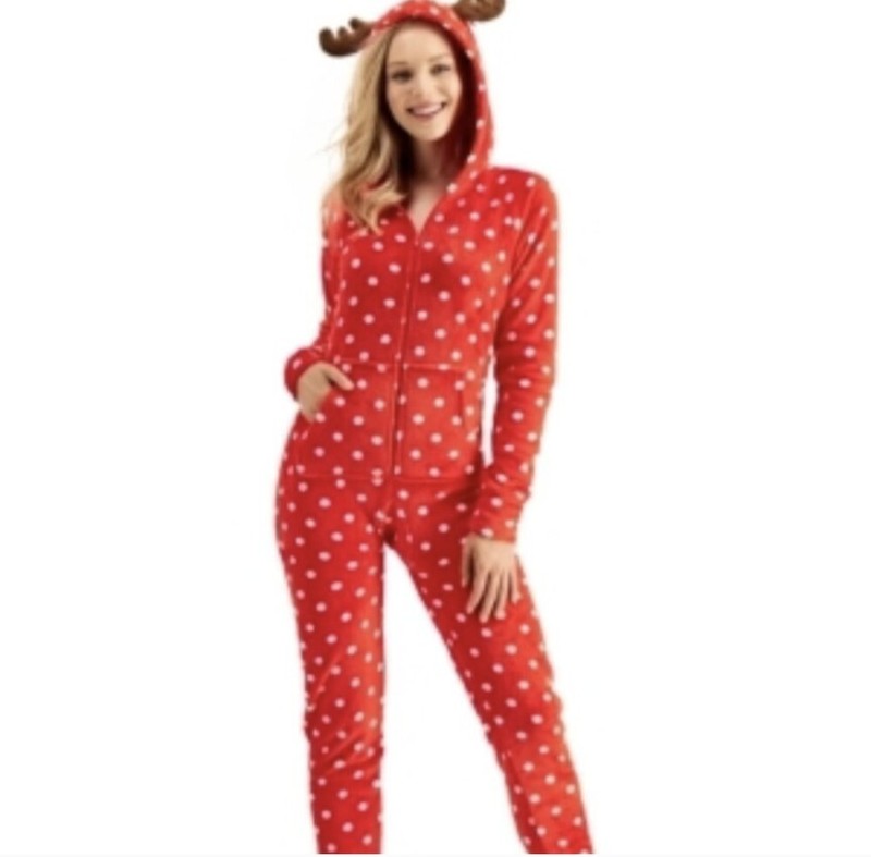 Jenni Casual Size m Polka Dot Outfit Womens Santa Reindeer Sexy Pajama