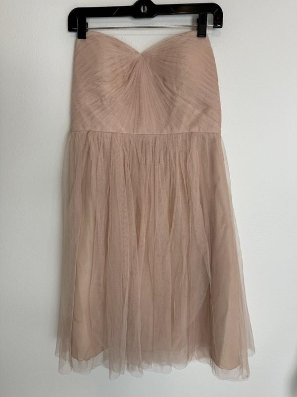 Jenny Yoo Tulle Dress Women’s 12 Blush Pink Strapless Nude Bridesmaid