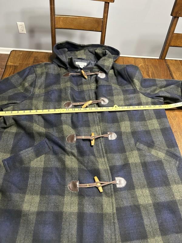Jessica London Wool Plaid Coat Plus Size 24 Navy Green Black Plaid