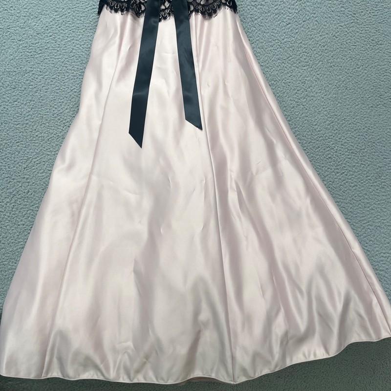 Jessica McClintock Dress Womens 2 Pink Ballgown Lace Bow Whimsygoth 2010 Prom