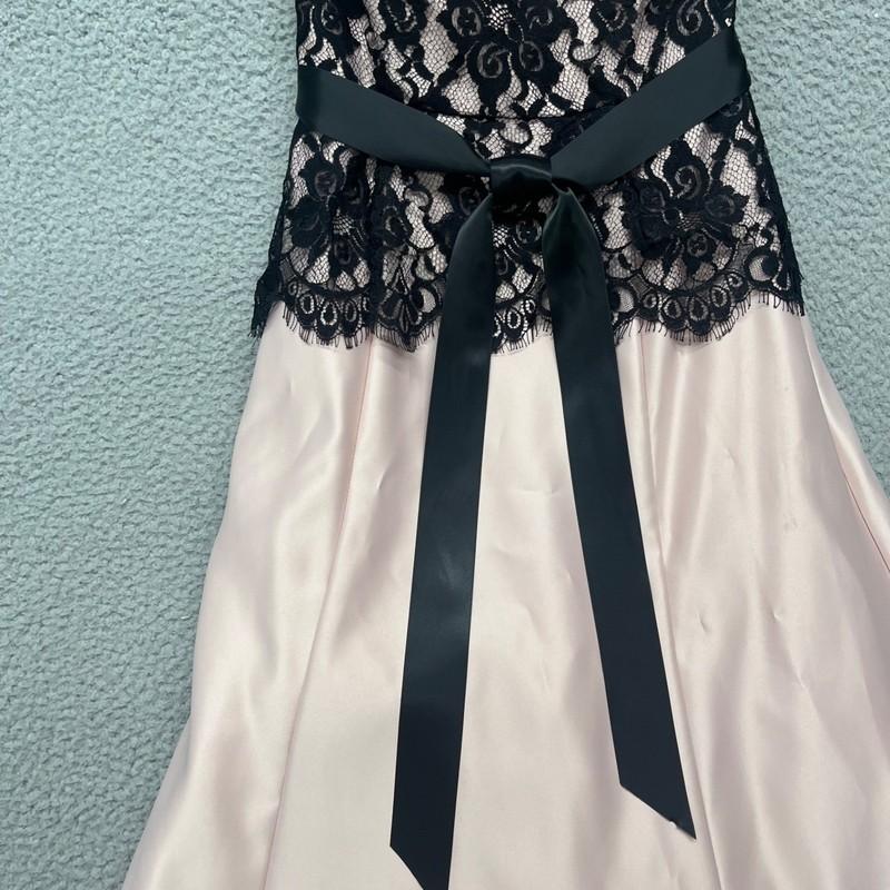 Jessica McClintock Dress Womens 2 Pink Ballgown Lace Bow Whimsygoth 2010 Prom