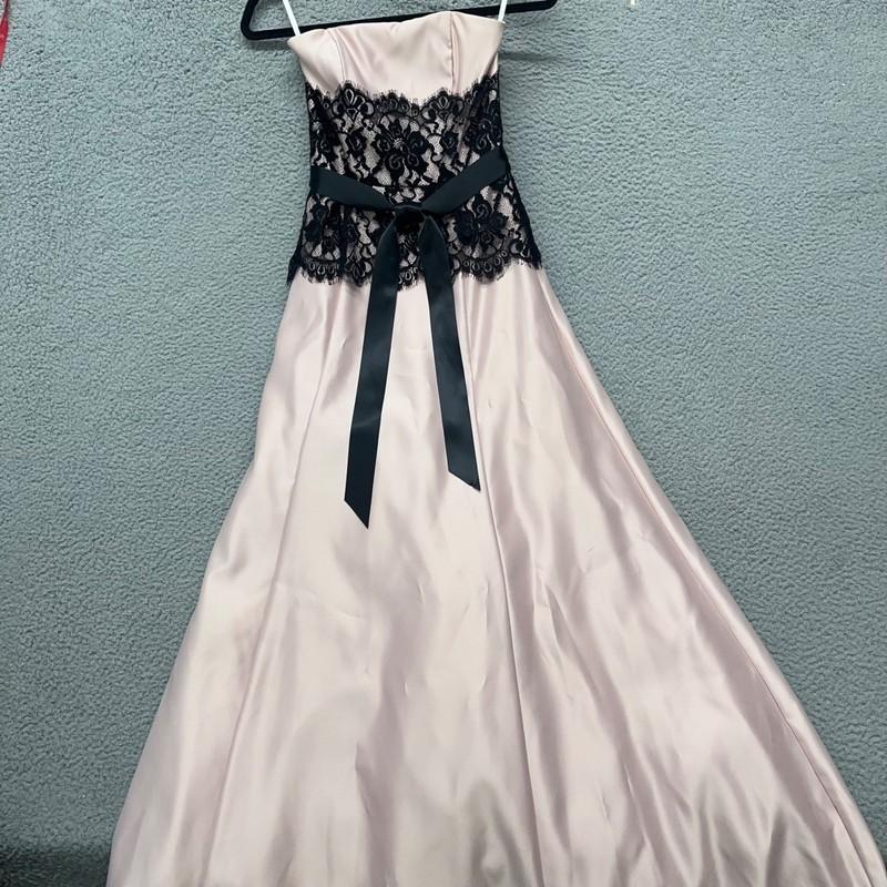 Jessica McClintock Dress Womens 2 Pink Ballgown Lace Bow Whimsygoth 2010 Prom
