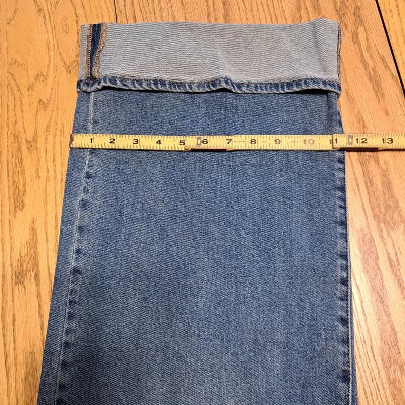 Jessica Simpson Freesia High Rise Wide Leg Cuffed Blue Jeans Size 4 Stretch Cute