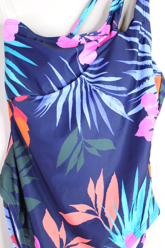 Jessica Simpson One Piece Floral Navy Swimsuit Size Medium