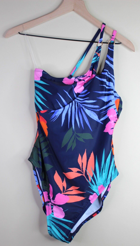 Jessica Simpson One Piece Floral Navy Swimsuit Size Medium