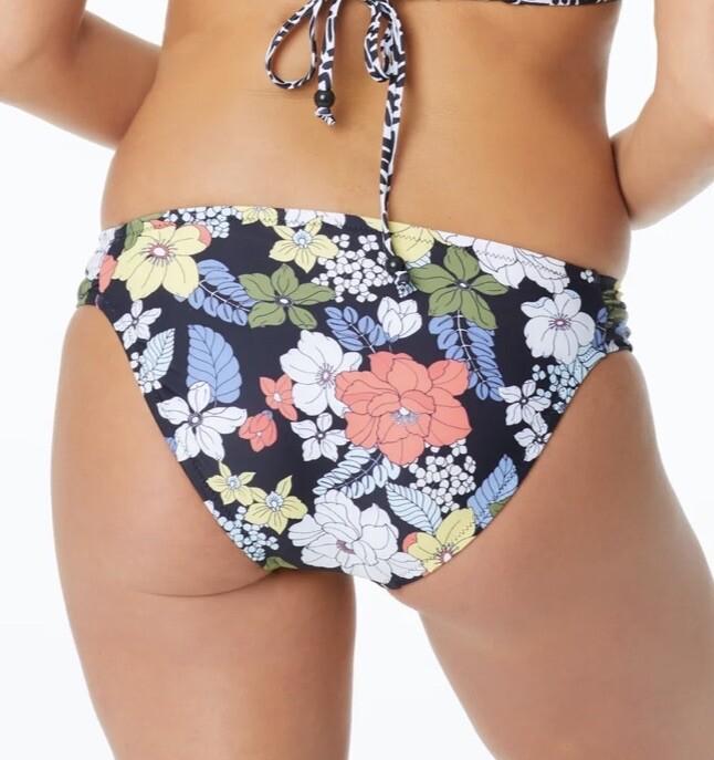 Jessica Simpson Tropical Punch Side-Shirred Hipster Bikini Bottoms Medium $44