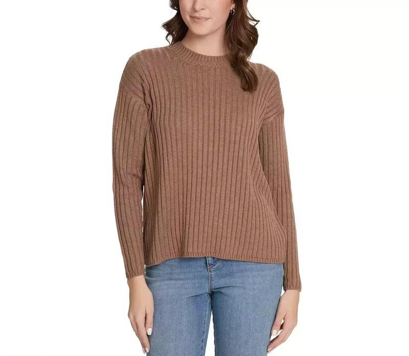 Jessica Simpson Women's Ribbed Sweater Brown Size XXL