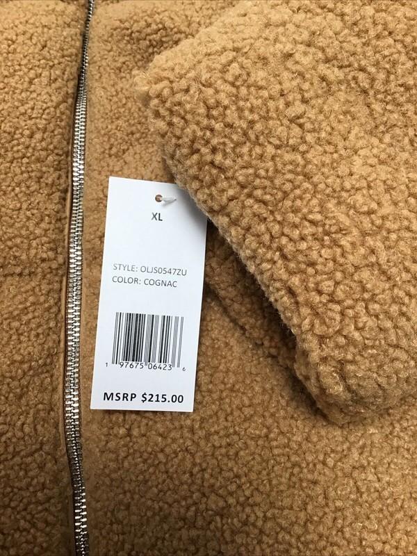 Jessica Simpson Women’s Sherpa Puffer Coat In Cognac Size X-Large