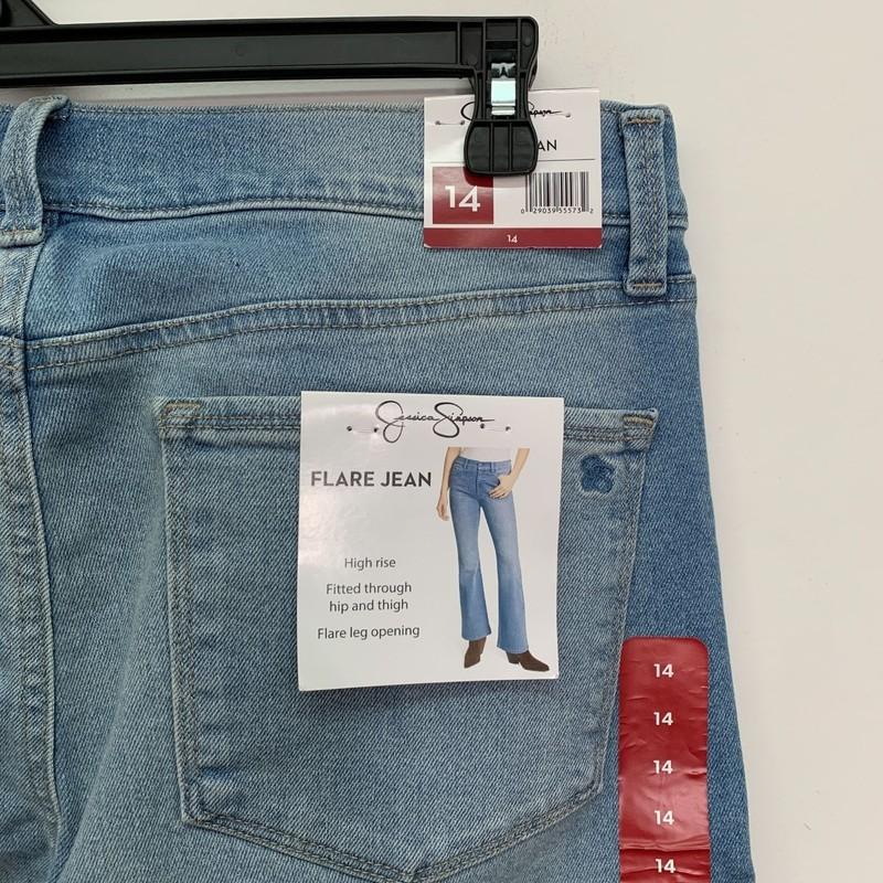 Jessica Simpson Womens Jeans 14 Flare Jeans High-Rise Light Wash Blue Size 14