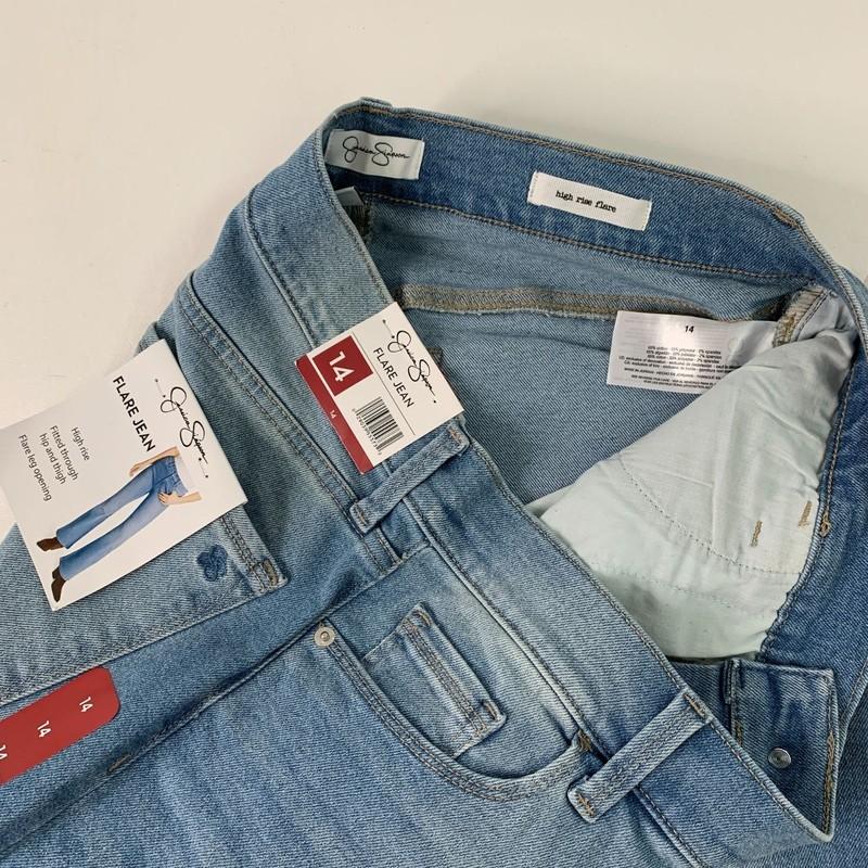 Jessica Simpson Womens Jeans 14 Flare Jeans High-Rise Light Wash Blue Size 14