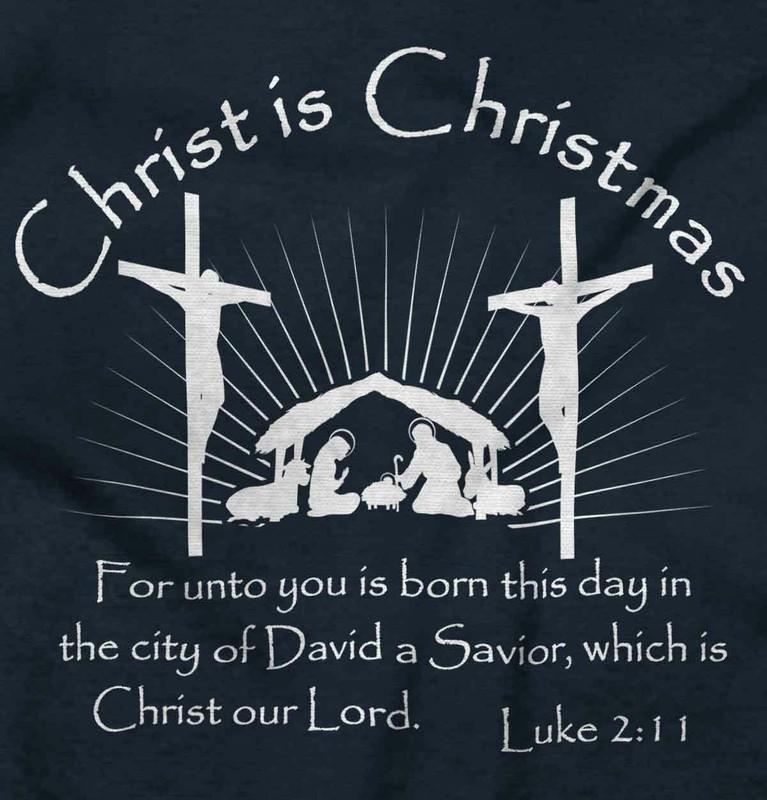 Jesus Christ Is Christmas Christian Holiday Womens Top Junior Graphic Tee