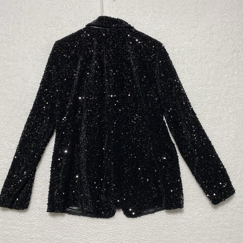 Joan Rivers Red Carpet Velvet Sequin Blazer Black Medium New