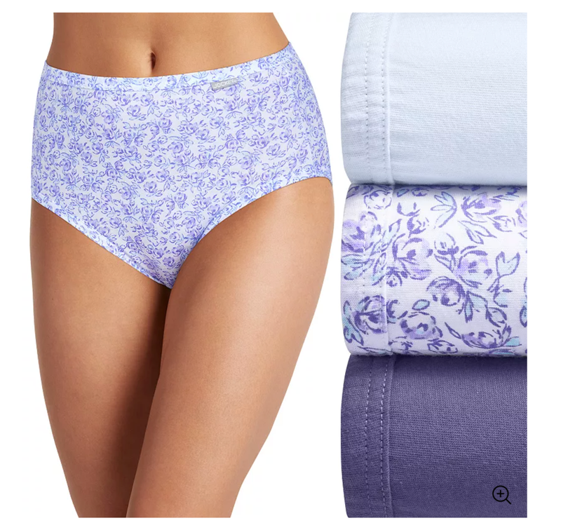 Jockey 3-Pack Briefs 100% Cotton Comfort Underwear - Boquet Blossom
