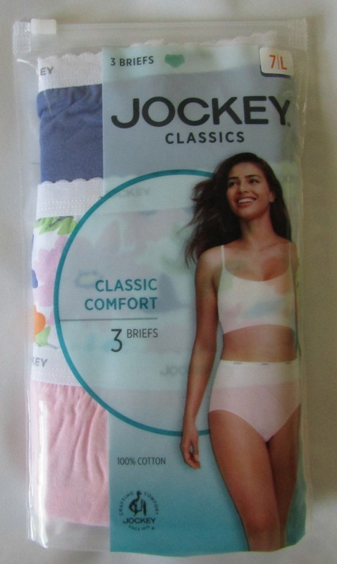 Jockey Classics 100% Cotton Briefs Underwear - Women's Size 7 - New - 3 Pack